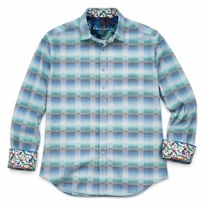 Robert Graham Seahorse Mermen Plaid Flip Cuff Shirt XL